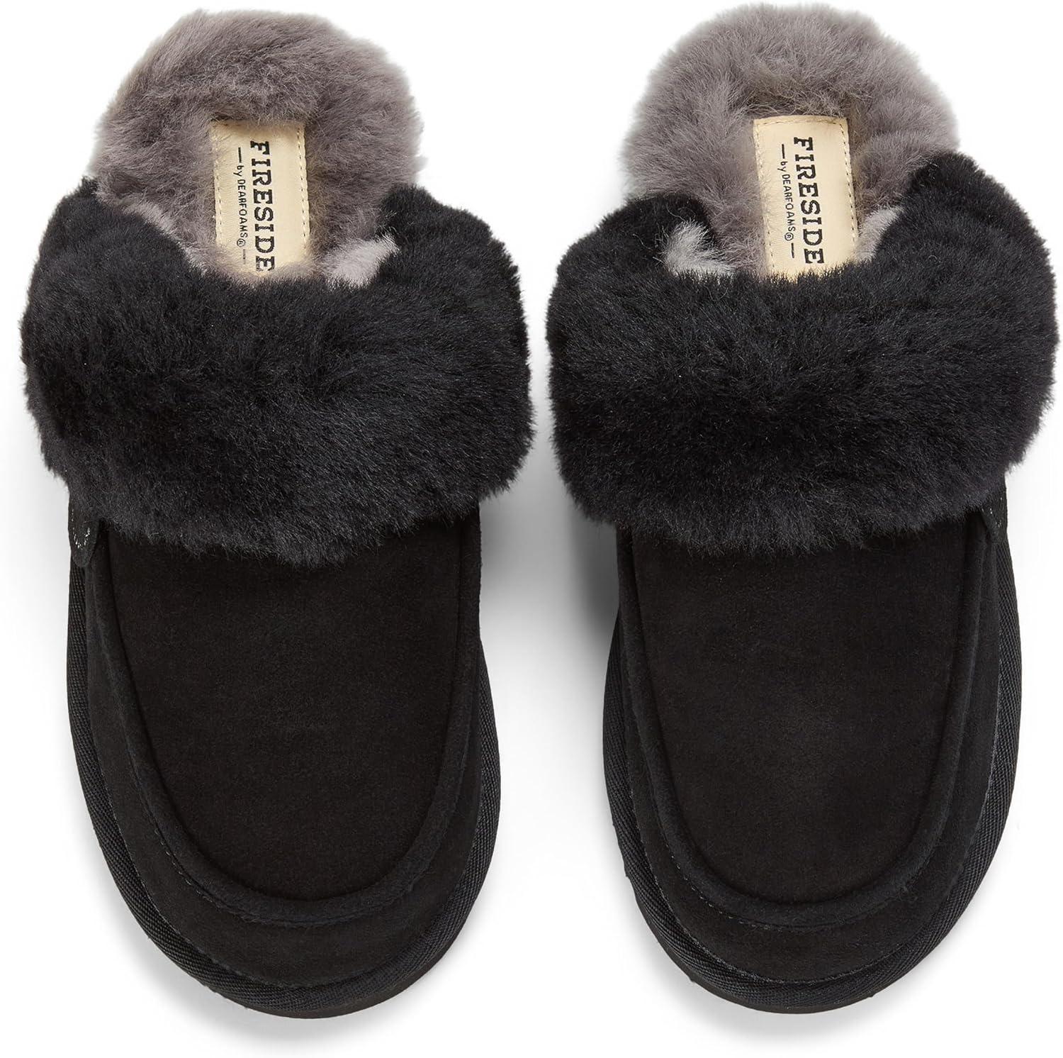 image:imageDearfoams Womens Melville Genuine Shearling ScuffBlack