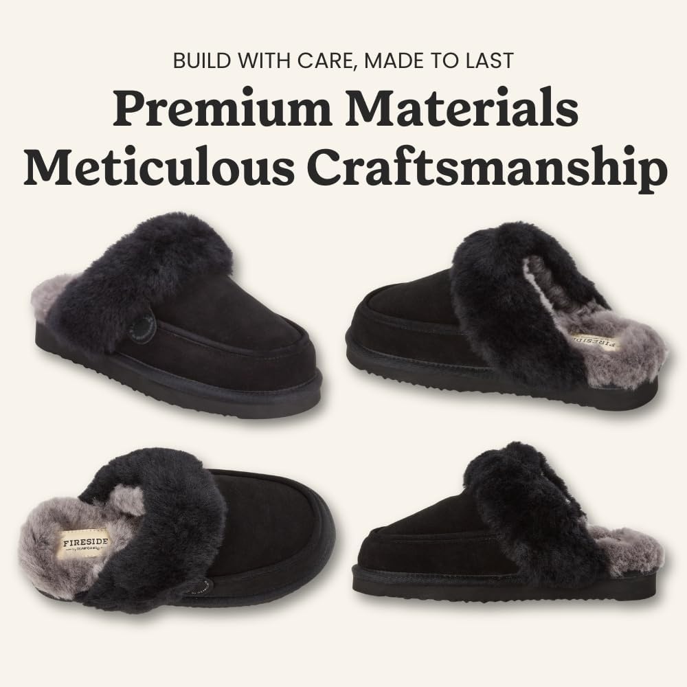 image:imageDearfoams Womens Melville Genuine Shearling ScuffBlack