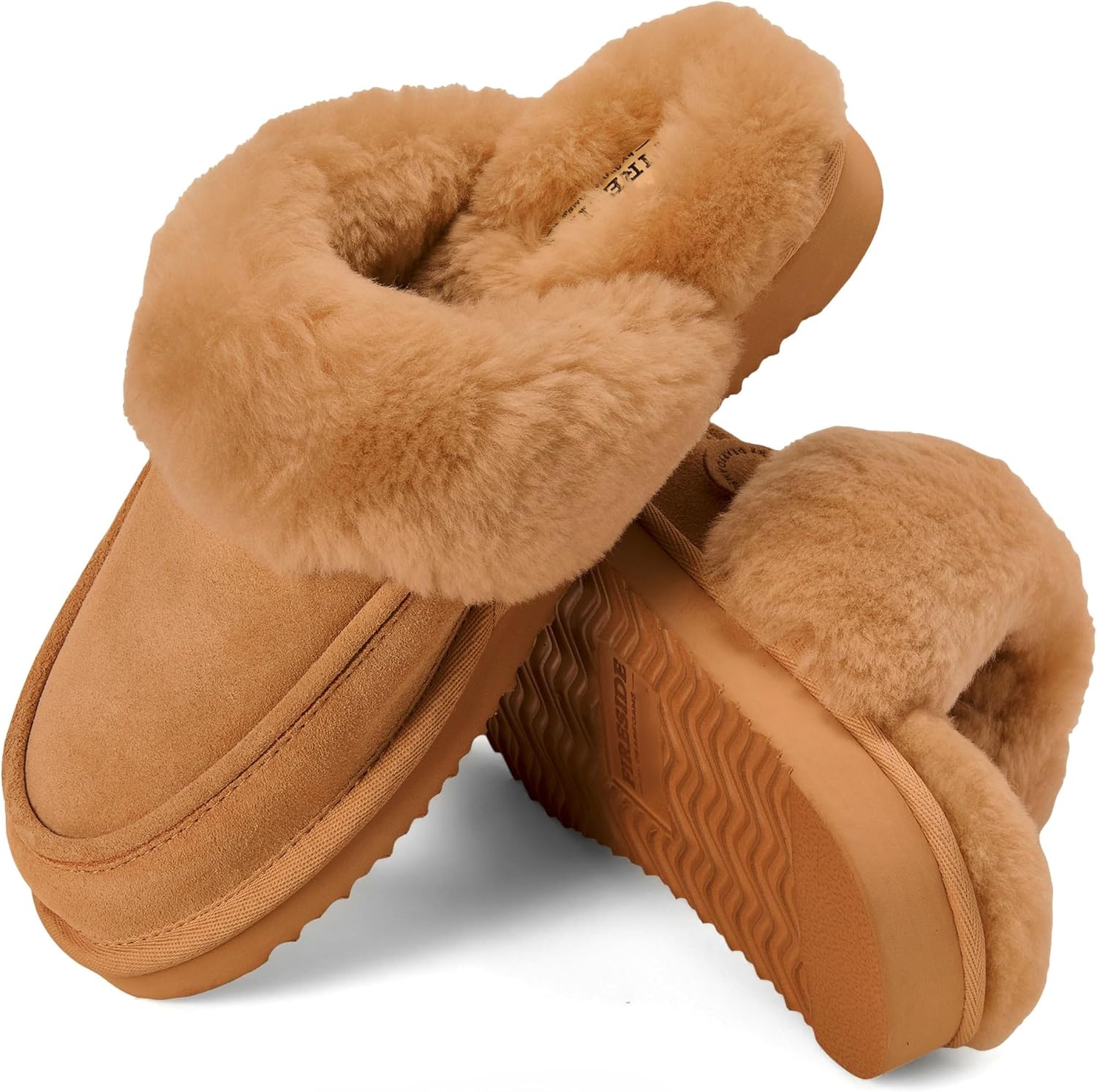 image:imageDearfoams Womens Melville Genuine Shearling ScuffChestnut