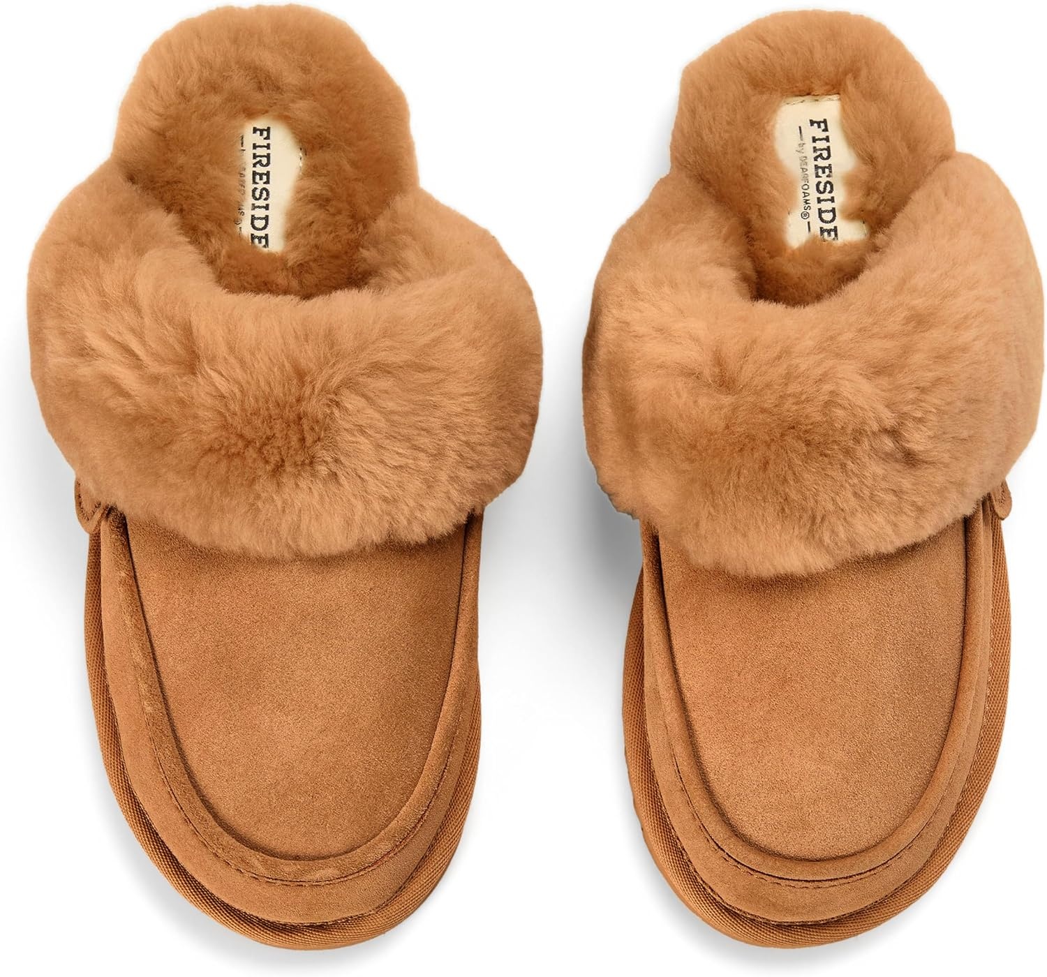 image:imageDearfoams Womens Melville Genuine Shearling ScuffChestnut