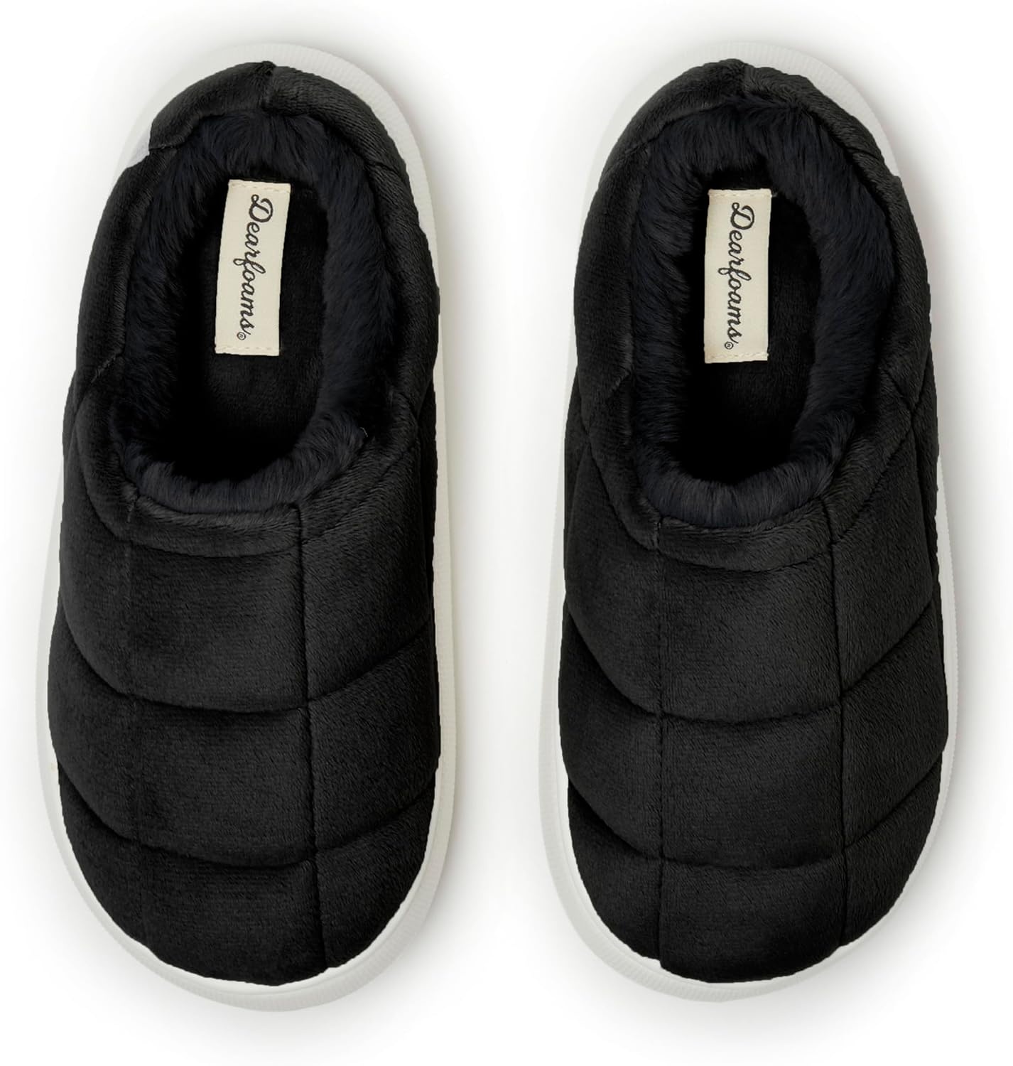 image:imageDearfoams Womens Quilted Cloud Puff Lightweight Cozy Shea Clog With Platform Cushioned OutsoleBlack