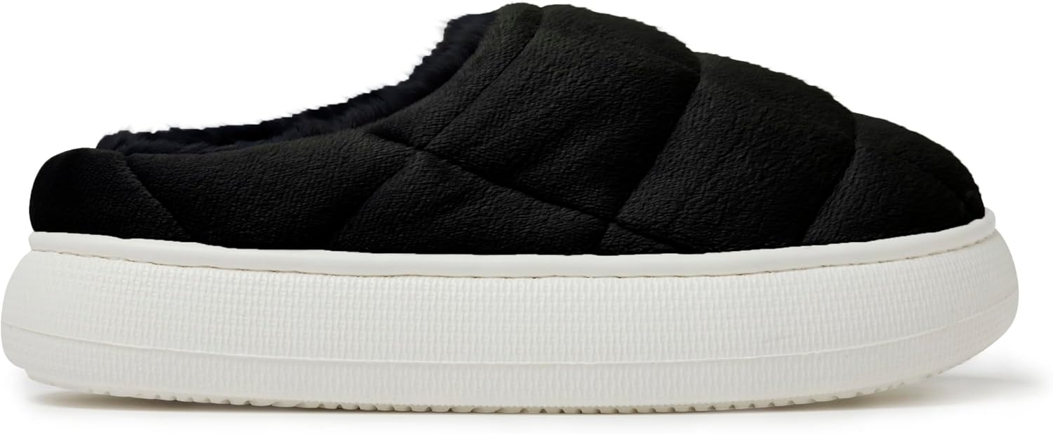 image:imageDearfoams Womens Quilted Cloud Puff Lightweight Cozy Shea Clog With Platform Cushioned OutsoleBlack