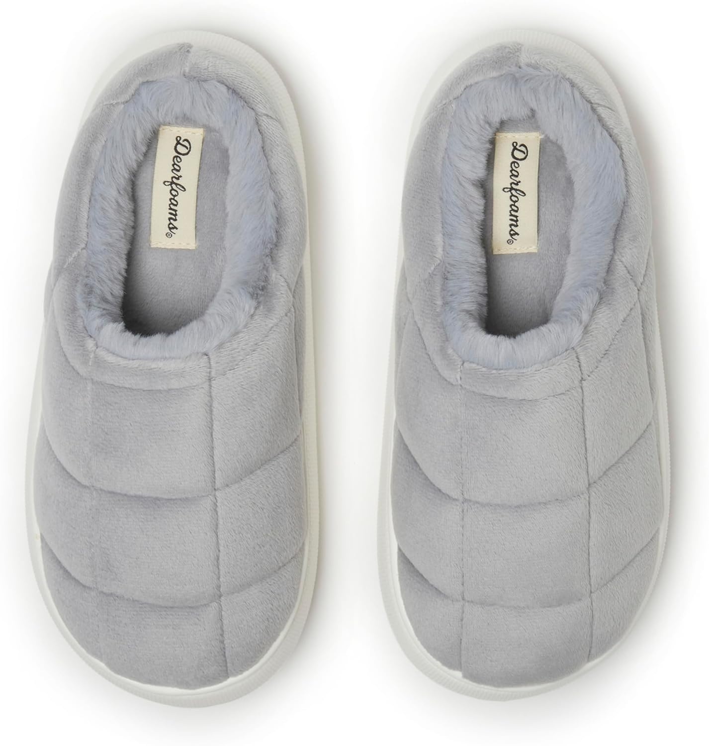 image:imageDearfoams Womens Quilted Cloud Puff Lightweight Cozy Shea Clog With Platform Cushioned OutsoleSleet