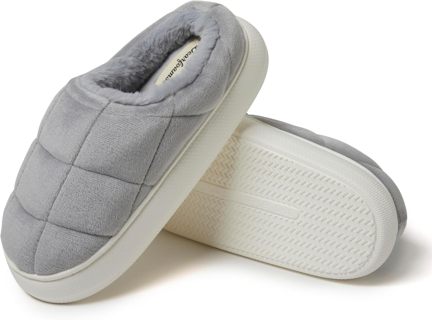 image:imageDearfoams Womens Quilted Cloud Puff Lightweight Cozy Shea Clog With Platform Cushioned OutsoleSleet