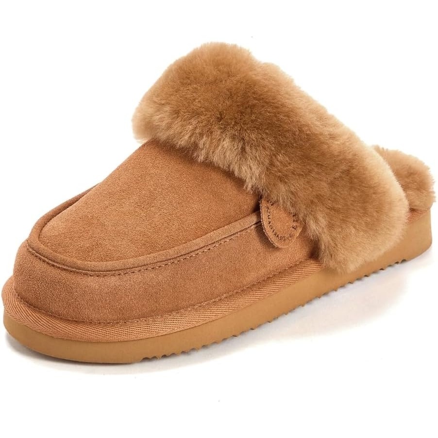 image:imageDearfoams Womens Melville Genuine Shearling ScuffChestnut