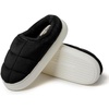 Dearfoams Women’s Quilted Cloud Puff Lightweight Cozy Shea Clog With Platform Cushioned Outsole(Black)