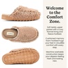 Dearfoams Women’s Teddy Furry Raven Scuff House Slippers(Fossil)
