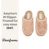 Dearfoams Women’s Teddy Furry Raven Scuff House Slippers(Fossil)