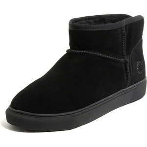 Dearfoams Women’s Fireside Bathurst – Genuine Shearling Water Resistant Durable Memory Foam Slipper(Black)