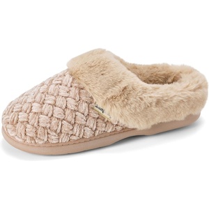 Dearfoams Women’s Claire Textured Knit Clog Slipper(Tan)