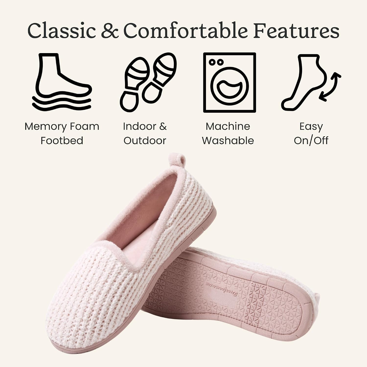 image:imageDearfoams Womens Rachel Velour Closed BackPink Chenille