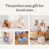 Jessica Cross Band Slide Memory Foam Open Toe Fuzzy Indoor Summer House Slippers(Blue Bows)