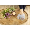 Jessica Cross Band Slide Memory Foam Open Toe Fuzzy Indoor Summer House Slippers(Sleet)
