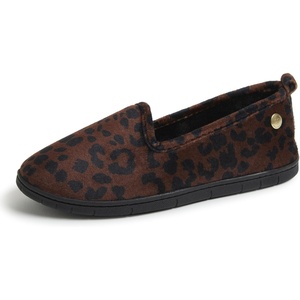 Dearfoams Women’s Rachel Velour Closed Back(Leopard)