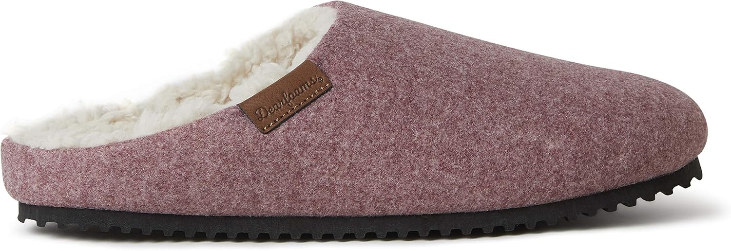 image:imageDearfoams Womens Microwool Molded Footbed ClogAubergine