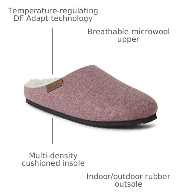 image:imageDearfoams Womens Microwool Molded Footbed ClogAubergine