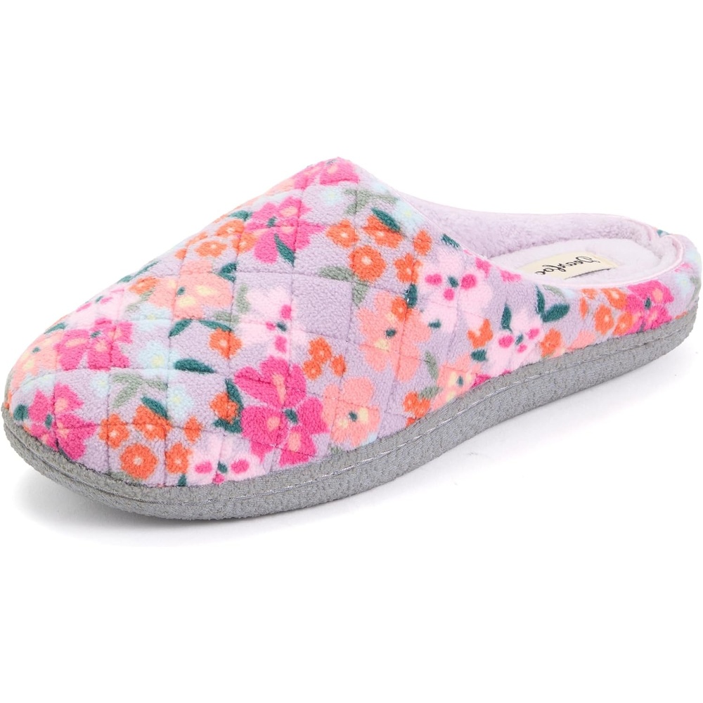 image:imageDearfoams Leslie Terry Clog House Shoes with Memory Foam Indoor Slippers with Wide WidthsWisteria