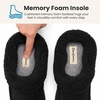 Dearfoams Women’s Memory Foam House Shoes, Slip on Microsuede Clog, Plush Lined Indoor Outdoor Slippers(Black)