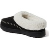 Dearfoams Women’s Nyla Felted and Plaid Moc Toe Clog(Black)
