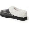 Dearfoams Women’s Nyla Felted and Plaid Moc Toe Clog(Dark Heather Grey)