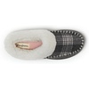 Dearfoams Women’s Nyla Felted and Plaid Moc Toe Clog(Dark Heather Grey)