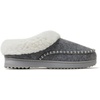 Dearfoams Women’s Nyla Felted and Plaid Moc Toe Clog(Light Heather Grey)