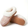 Dearfoams Women’s Nyla Felted and Plaid Moc Toe Clog(Pale Mauve)