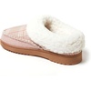Dearfoams Women’s Nyla Felted and Plaid Moc Toe Clog(Pale Mauve)
