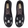 Dearfoams Women’s Rachel Velour Closed Back, Black Skull, L