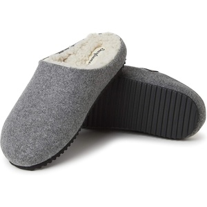 Dearfoams Women’s Microwool Molded Footbed Clog(Grey Heather)
