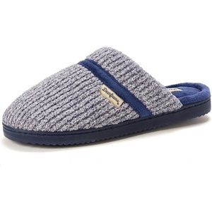 Dearfoams Women’s Serena Memory Foam Chenille Scuff House Shoe Slipper(Peacoat)