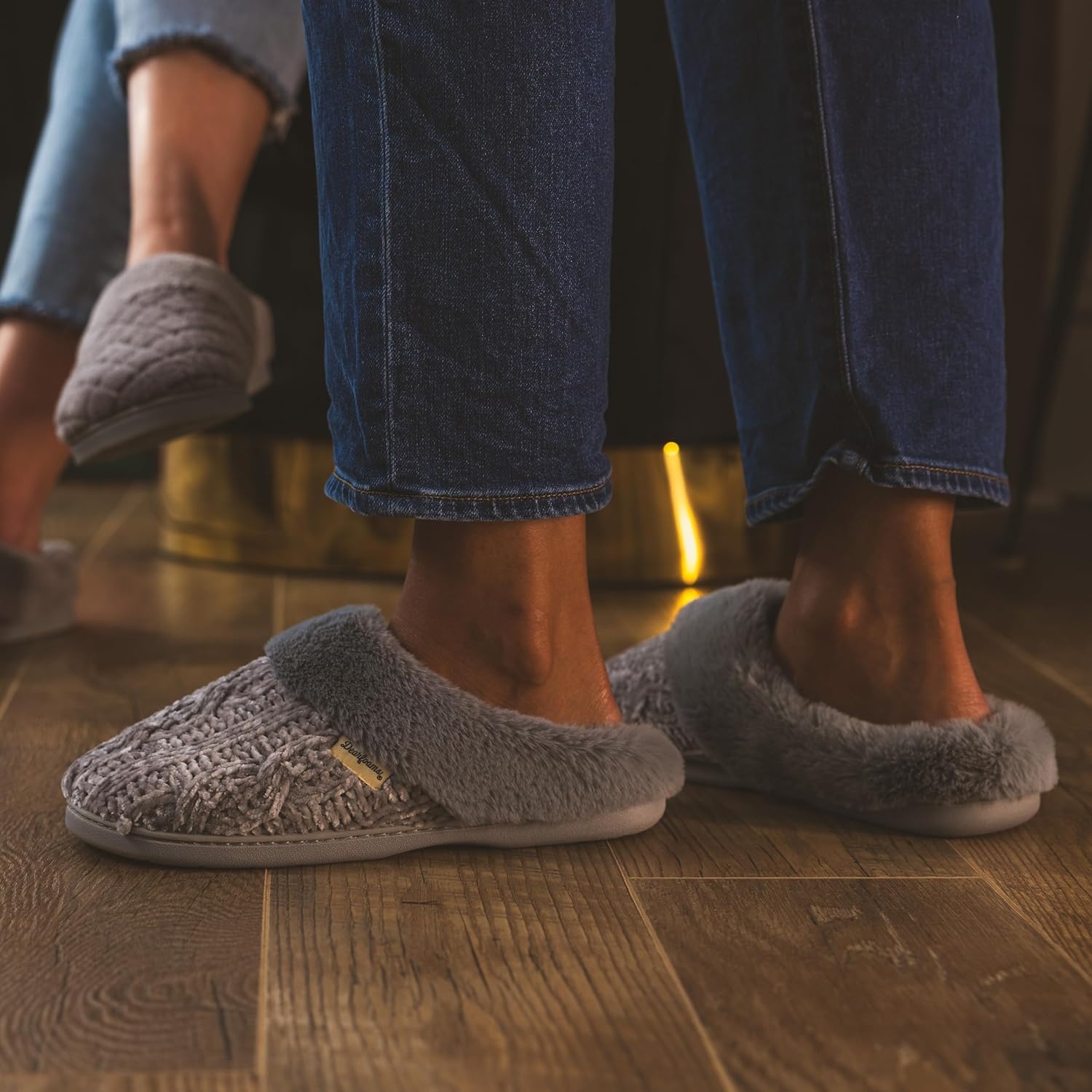 image:imageDearfoams Womens Claire Clog House Shoes Memory Foam Indoor House Slippers with Wide WidthsStonewash