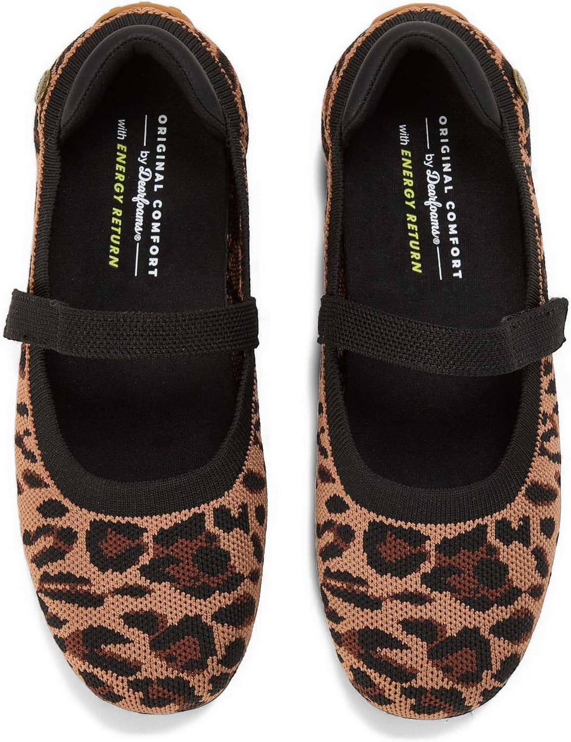 image:imageDearfoams Womens Haddy Mary Jane Travel FlatLeopard Sport Knit