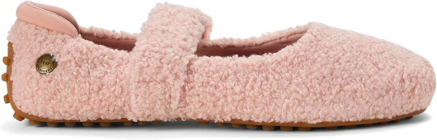 image:imageDearfoams Womens Haddy Mary Jane Travel FlatPale Mauve Teddy