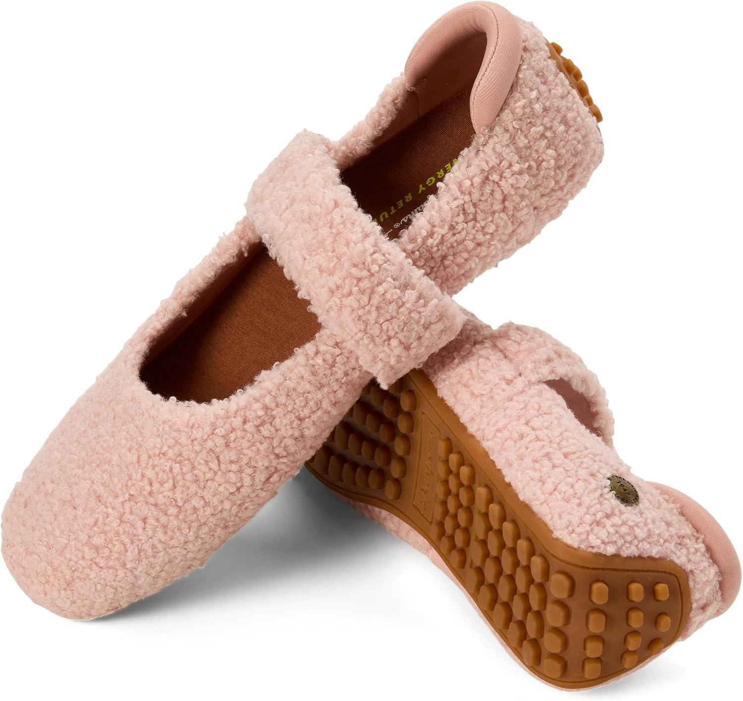 image:imageDearfoams Womens Haddy Mary Jane Travel FlatPale Mauve Teddy