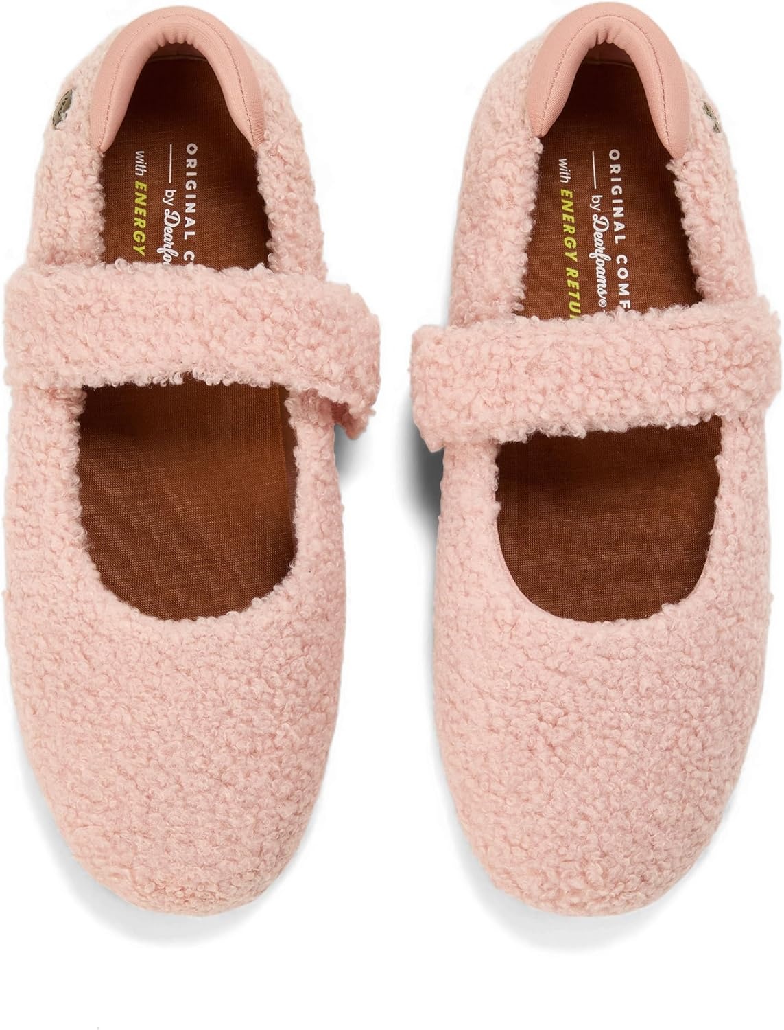 image:imageDearfoams Womens Haddy Mary Jane Travel FlatPale Mauve Teddy
