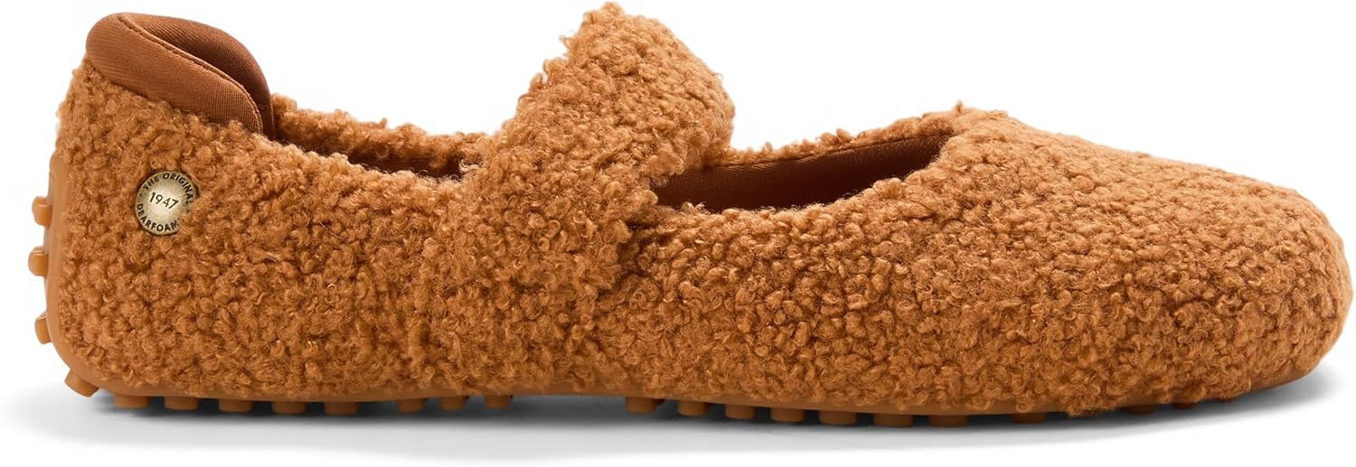 image:imageDearfoams Womens Haddy Mary Jane Travel FlatWhiskey Teddy
