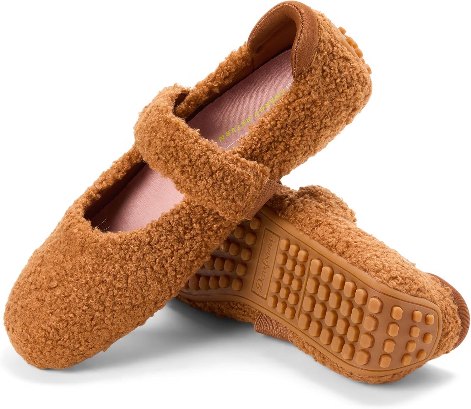 image:imageDearfoams Womens Haddy Mary Jane Travel FlatWhiskey Teddy