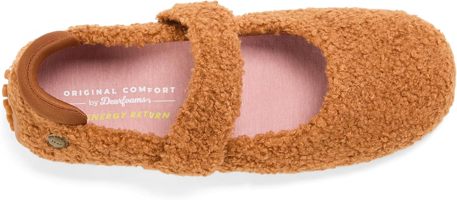 image:imageDearfoams Womens Haddy Mary Jane Travel FlatWhiskey Teddy