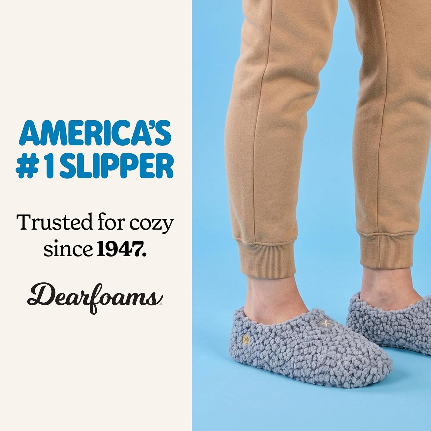 image:imageDearfoams Womens Memory Foam Non Slip Sherpa Indoor Travel House Shoes Slipper Sock With Storage BagSleet Sherpa