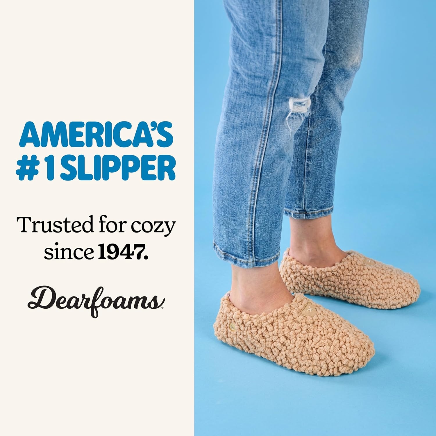 image:imageDearfoams Womens Memory Foam Non Slip Sherpa Indoor Travel House Shoes Slipper Sock With Storage BagTan Sherpa