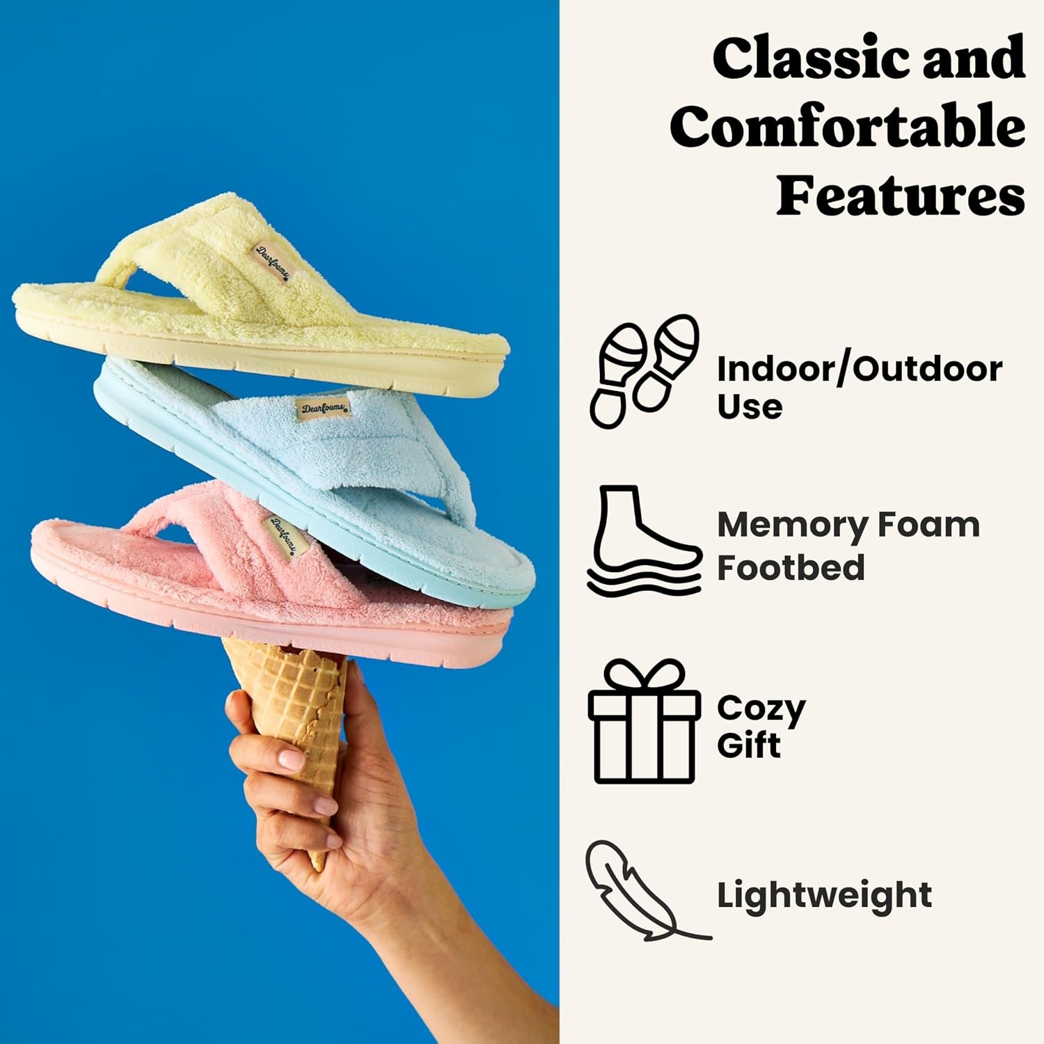 image:imageDearfoams WomensWrenley Terry Thong DAIQUIRI S