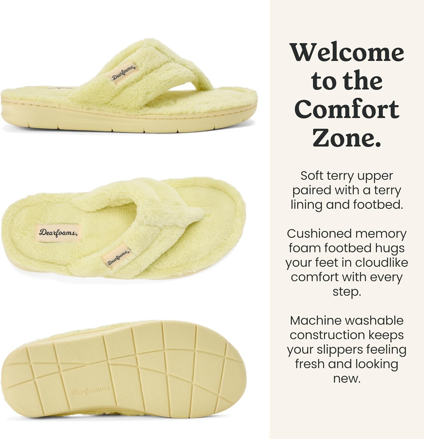 image:imageDearfoams WomensWrenley Terry Thong DAIQUIRI S