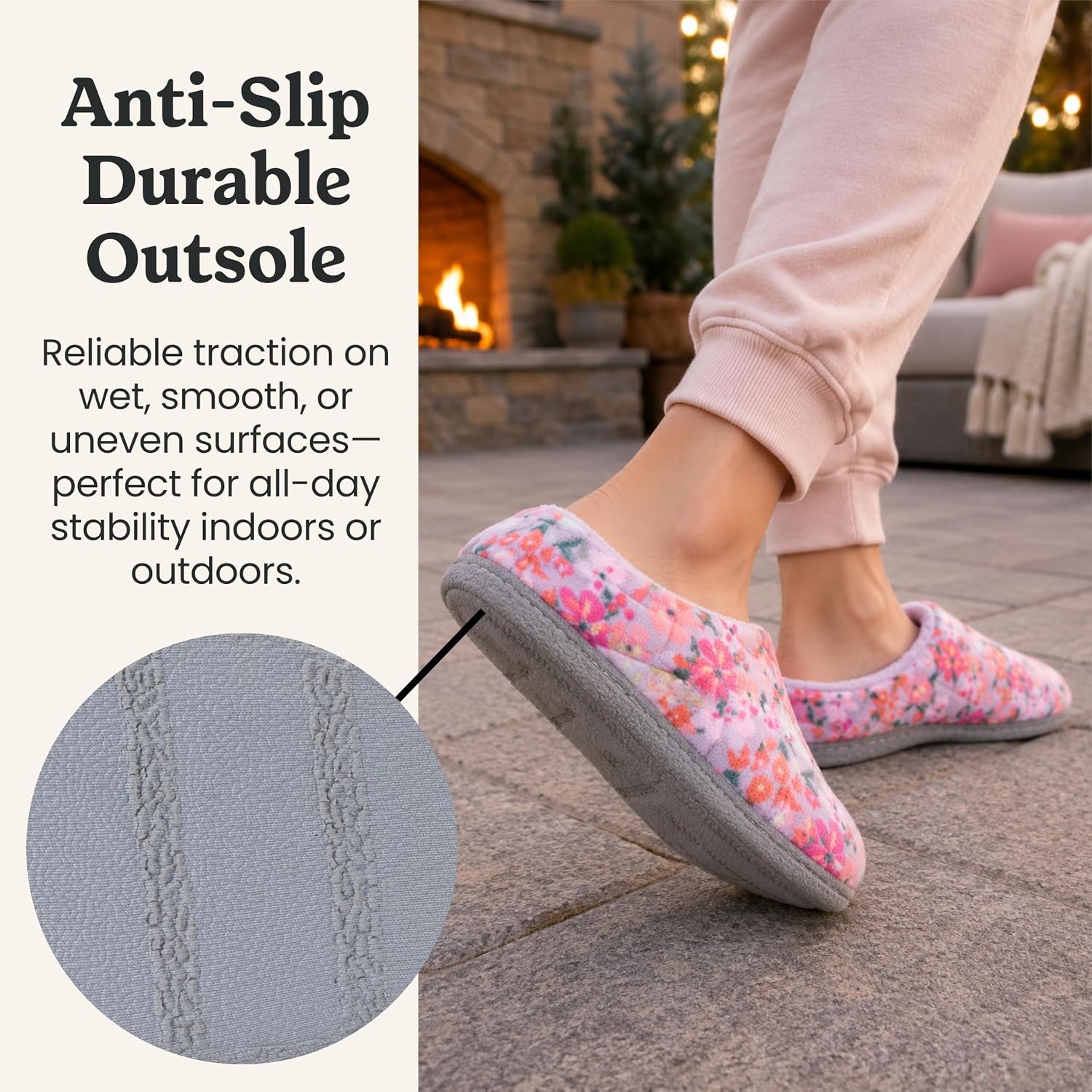 image:imageLeslie Terry Clog House Shoes with Memory Foam Indoor Slippers with Wide WidthsWisteria