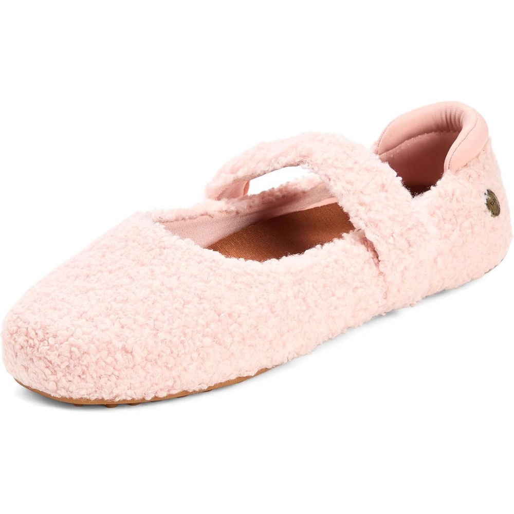 image:imageDearfoams Womens Haddy Mary Jane Travel FlatPale Mauve Teddy