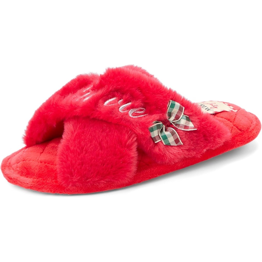 image:imageDearfoams womens Acquired Style amp Danielle Pheloung Memory Foam Jessica Cozy Bow Cross Band SlideSleigh La Vie