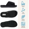 Dearfoams Mickey Adjustable Terry Slide, Memory Foam Washable Open Toe Indoor Summer House Slippers(Black Terry)