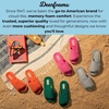 Dearfoams Mickey Adjustable Terry Slide, Memory Foam Washable Open Toe Indoor Summer House Slippers(Deep Green Terry)