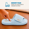 Dearfoams Mickey Adjustable Terry Slide, Memory Foam Washable Open Toe Indoor Summer House Slippers(Light Blue)