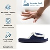 Dearfoams Mickey Adjustable Terry Slide, Memory Foam Washable Open Toe Indoor Summer House Slippers(Navy)